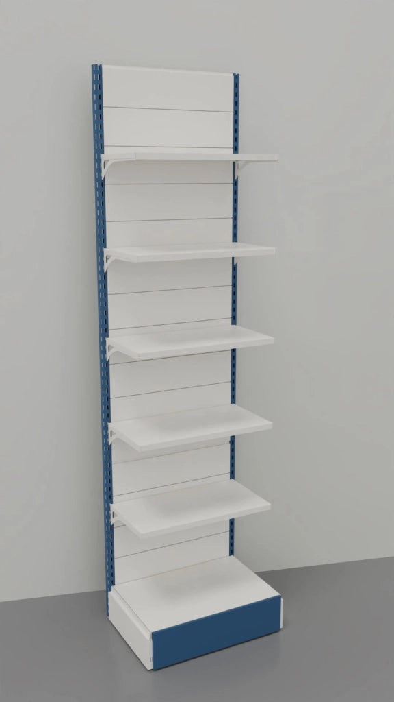 Arredo negozi scaffalatura metallica verniciata modulo a parete cm. 80x30x300h
