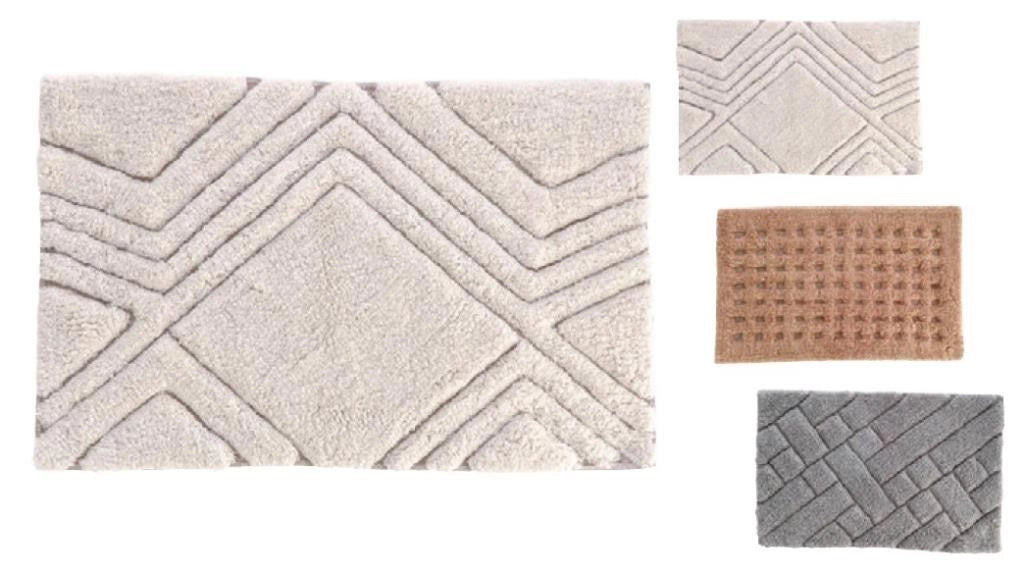 1 Pezzo Tappeto da Bagno in Cotone Antiscivolo Joao 40 x 60 cm 3 Colori