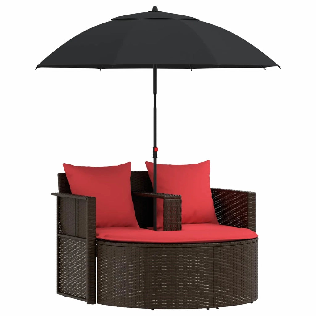 Divano da giardino Marrone e Rosso 168 x 168 x 180 cm