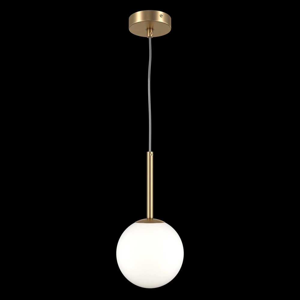 Lampadario Minimal Basic Form Piccolo In Metallo Oro 1 Luce E Diffusore Bianco