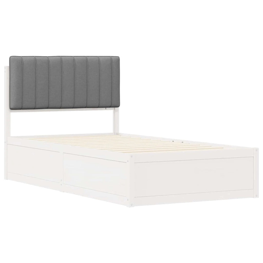 Letto con Testiera Rivestita Grigio chiaro 100 x 200 cm 877793