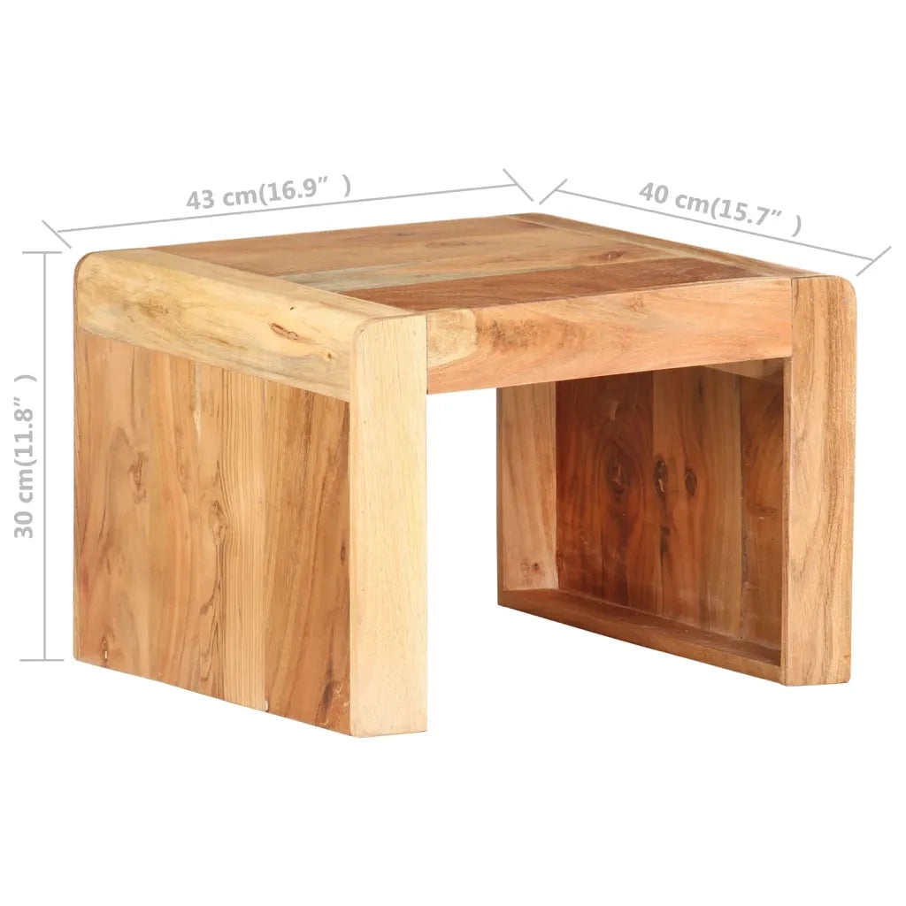 Tavolino Laterale 40x40x30 cm in Legno Massello di Acacia cod mxl 11562