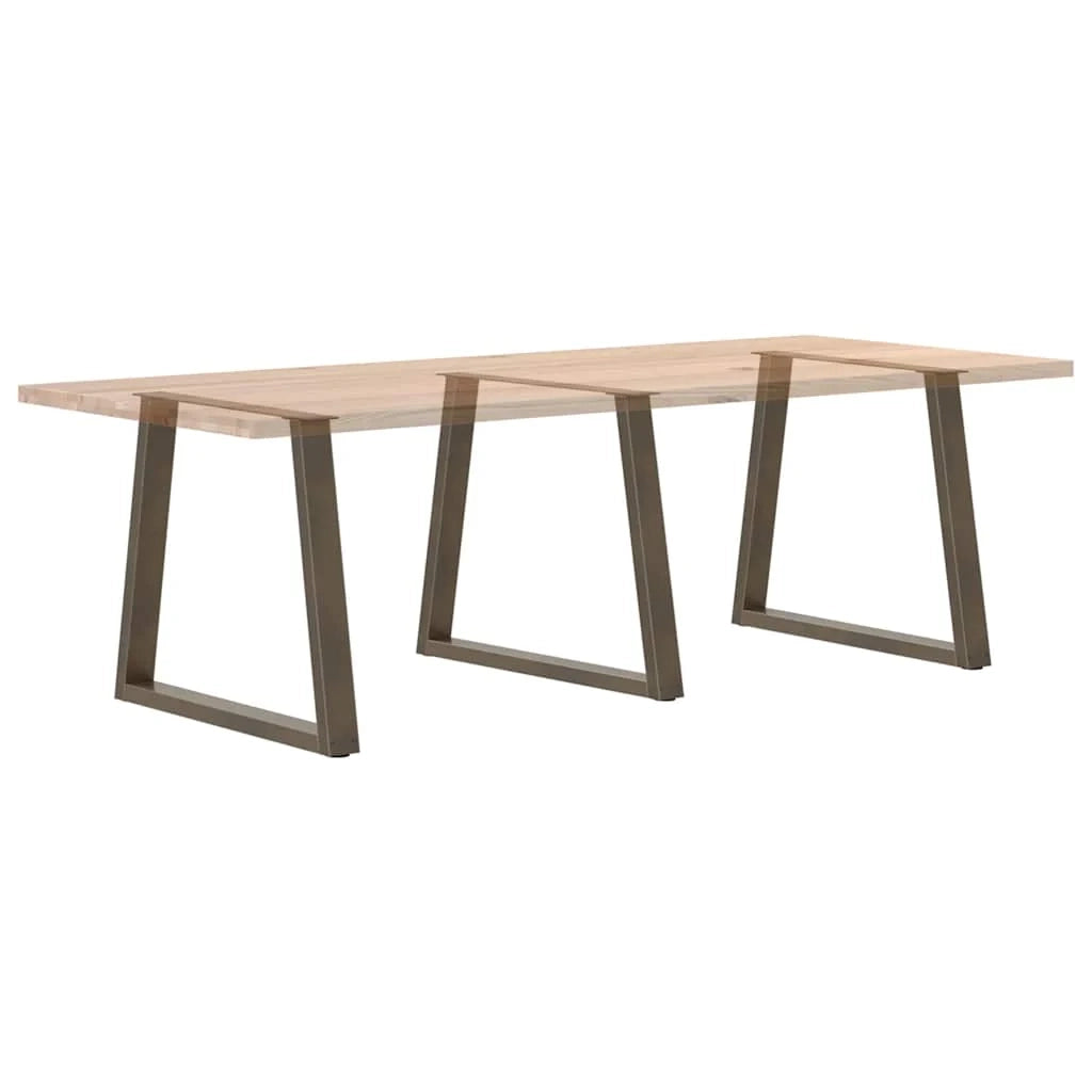 Set di 3 gambe regolabili per tavolo da pranzo a forma di V 80 x 73 cm design moderno acciaio naturale 02_0056879