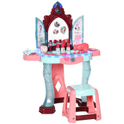 EasyComfort Set Toeletta con Sgabello per Bambini da 3-6 Anni, Luci, Musica e Accessori Inclusi