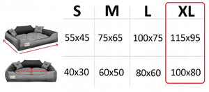 AIO FACTORY Letto per cani 115x95 cm personalizzato grigio cuscino impermeabile