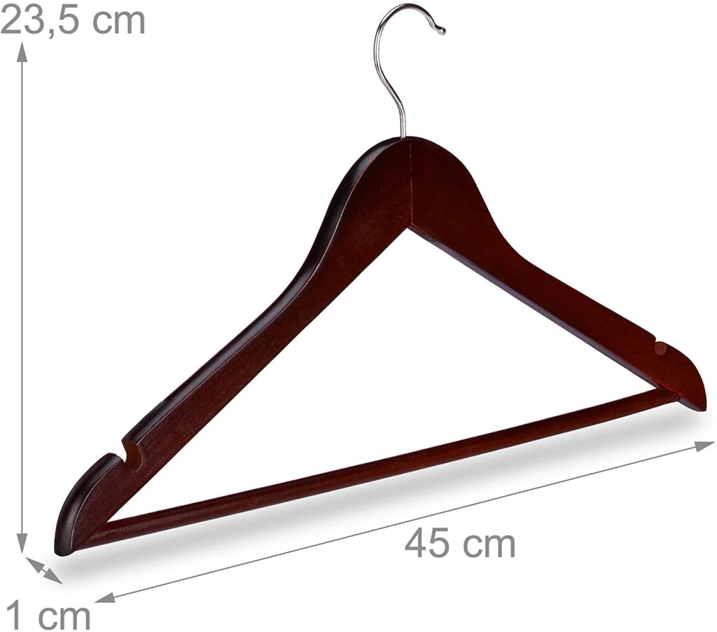 Confezione da 50 grucce in legno marrone con tacche 13_0002505_3