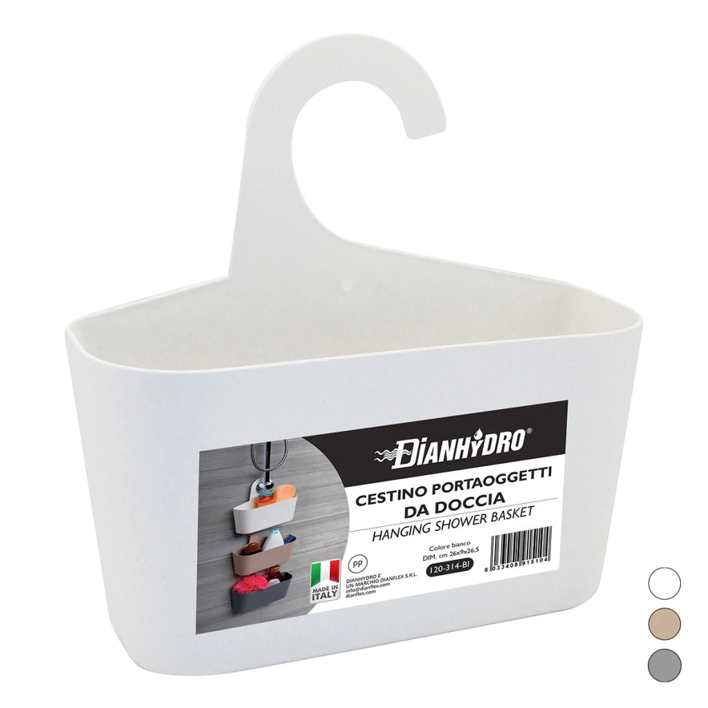 Cestino portaoggetti da doccia DH in Duroplast Bianco