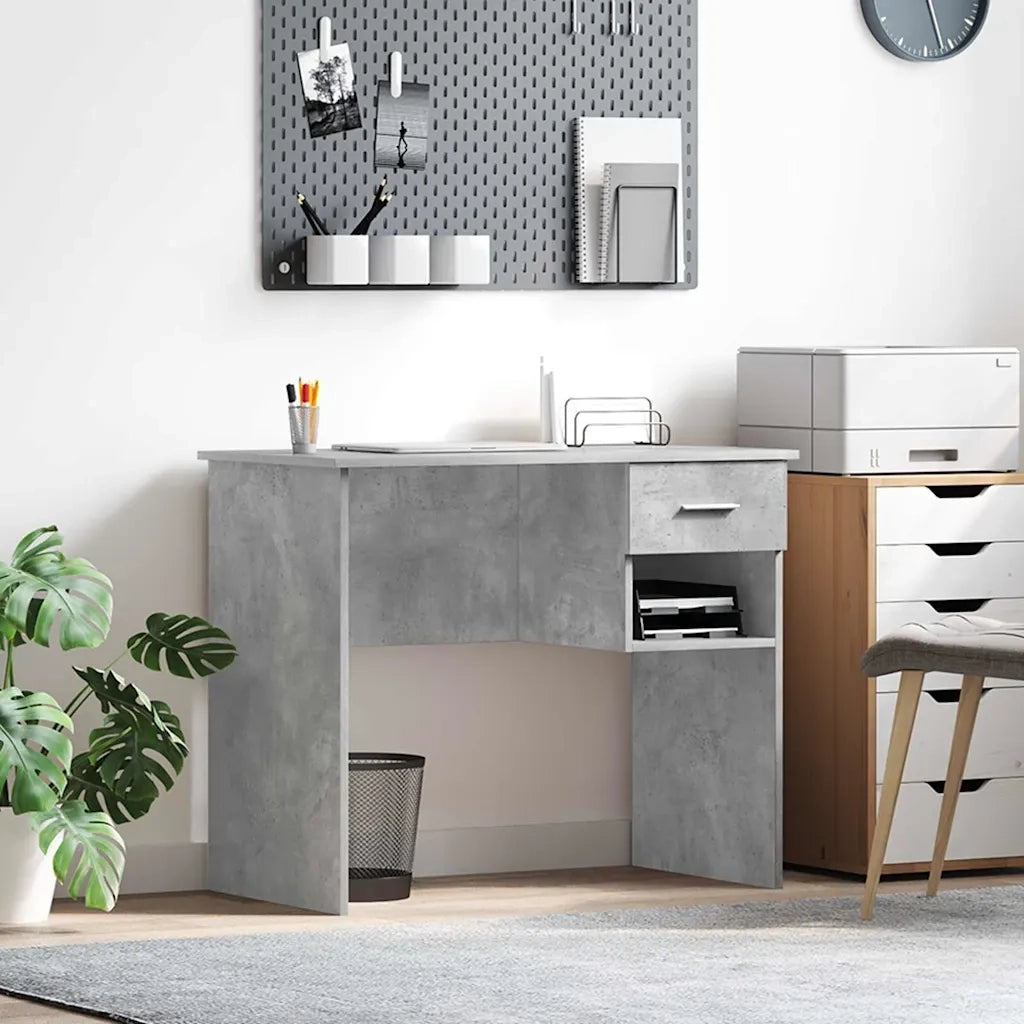Scrivania Grigio cemento 90 x 49 x 75 cm Legno multistrato 869269