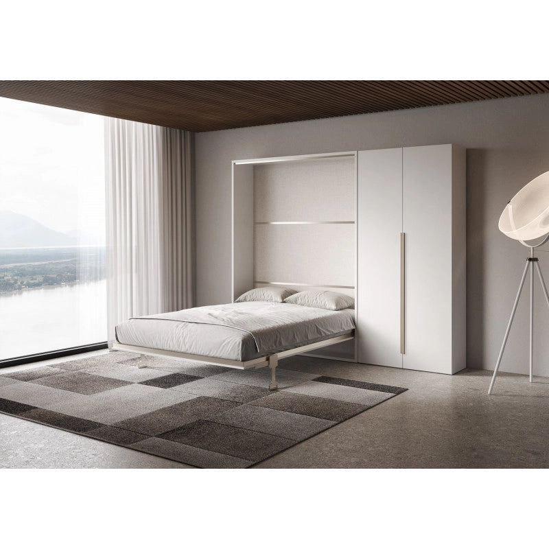 Letto matrimoniale a scomparsa 160 Versia con armadio dx 2 ante - Bianco