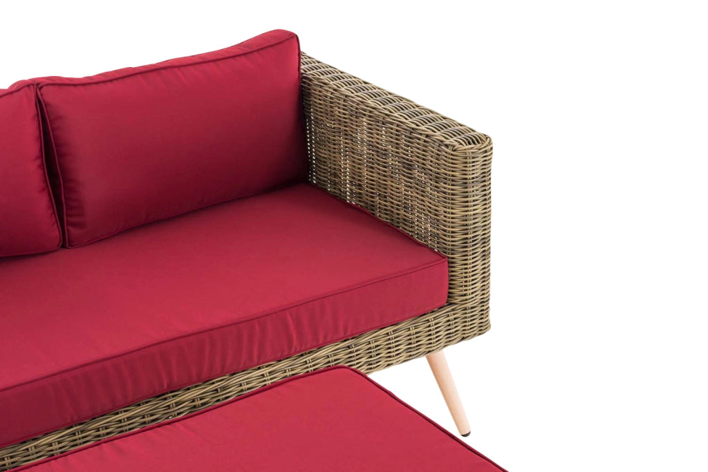 2er Sofa Molde mit FuЯhocker Rundrattan natura 45 cm (Hellbraun) 5