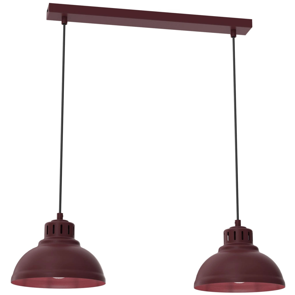 Lampada sospesa Sven 2xE27 bordo acciaio Luminex