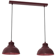 Lampada sospesa Sven 2xE27 bordo acciaio Luminex