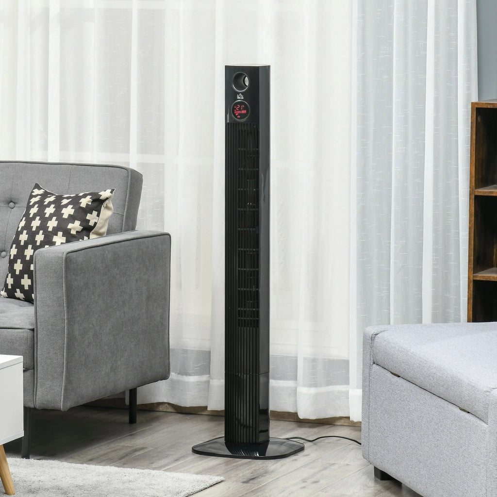 Ventilatore a colonna con telecomando e diffusore di aromi ¨C zephmum ¨C Nero 45W 70¡ã oscillazione