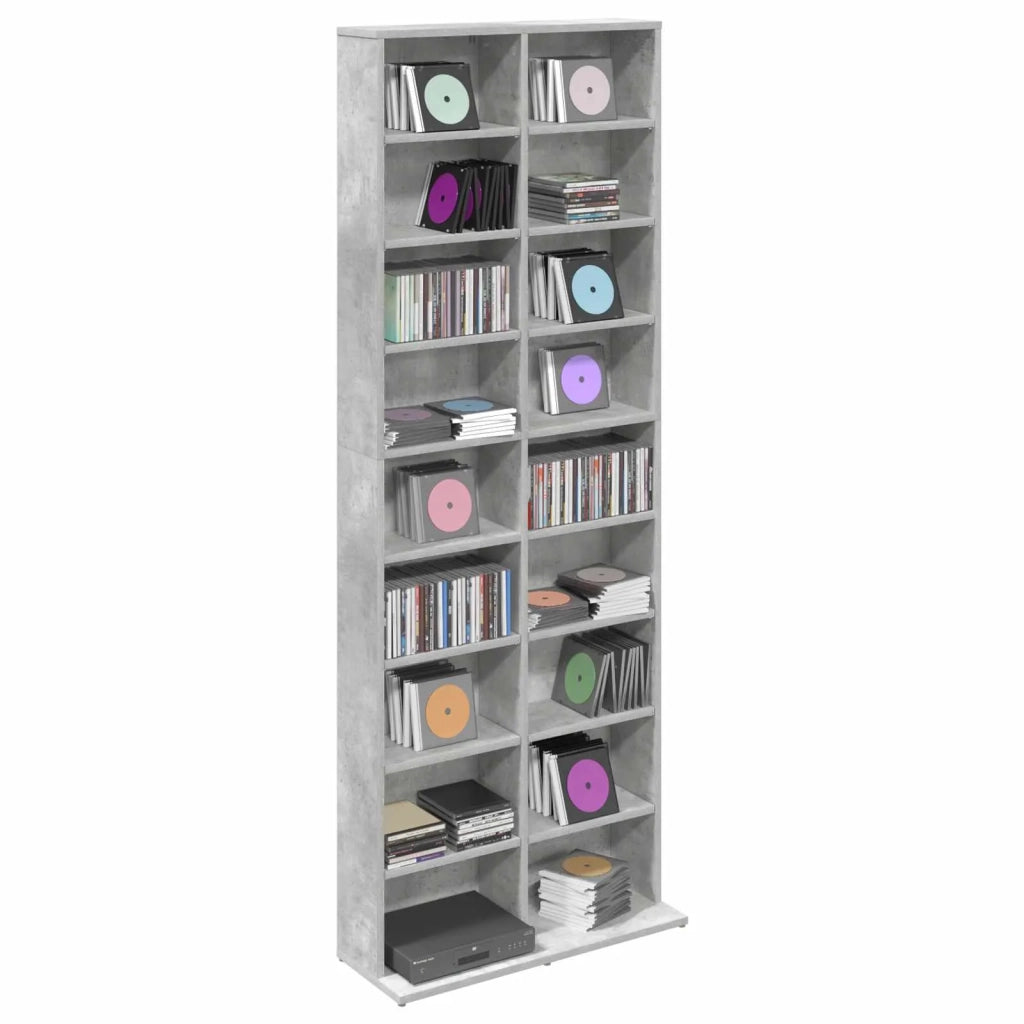 Mobile per CD Grigio Cemento 65 x 23,5 x 175 cm 8012661
