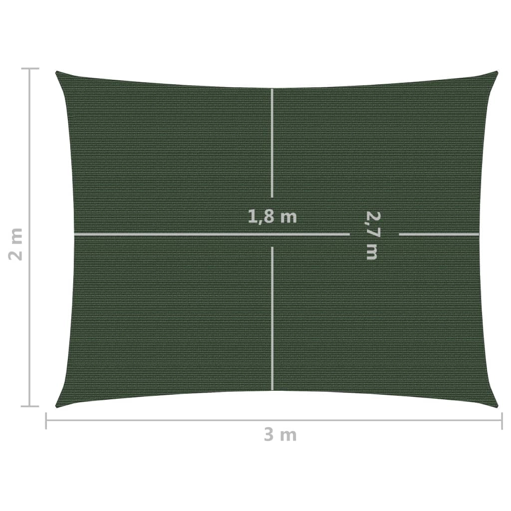 Vela ombreggiante/ombrellone 160 g/m² verde scuro 2 x 3 m HDPE 02_0009411