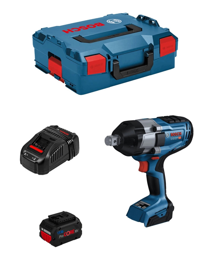 Avvitatore a massa battente BOSCH GDS 18V-1050 H (1 x 8,0 Ah ProCORE + GAL1880CV + L-Boxx 136)