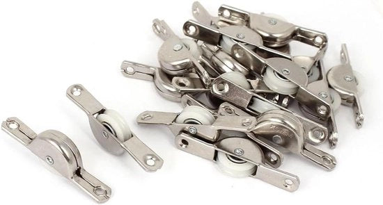 Set di Cardini per Finestre Schiuse con Ruote in Nylon da 20 pezzi