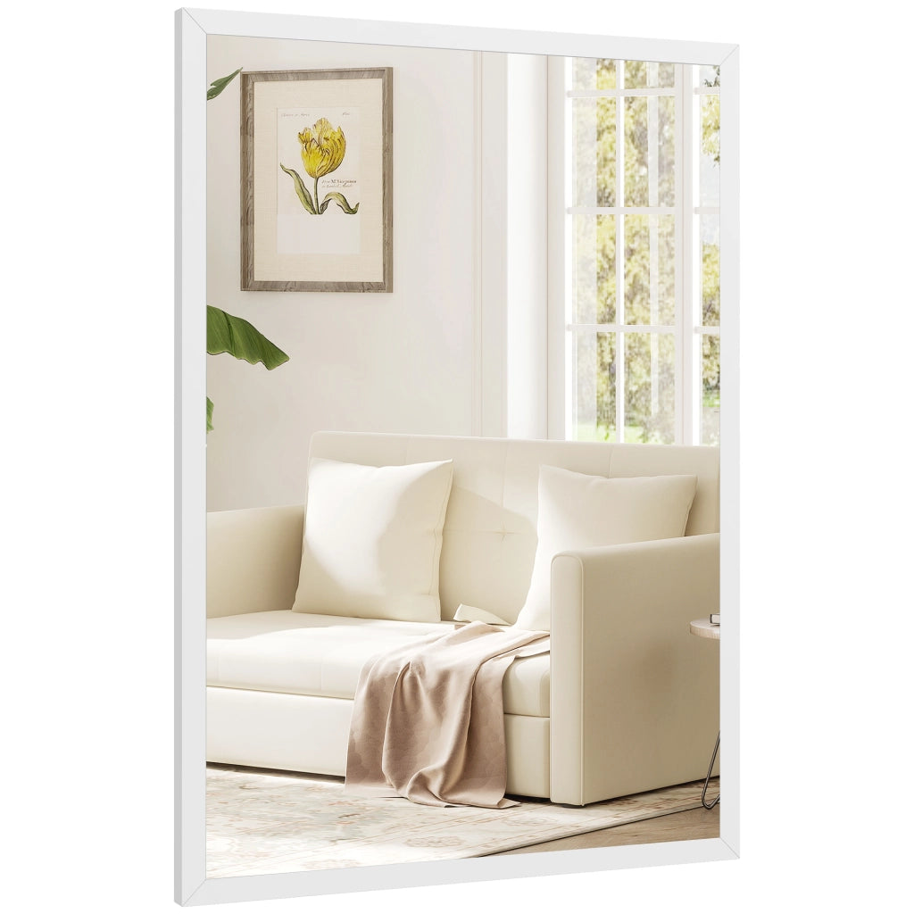 Specchio rettangolare da parete 60x40 cm ¨C Xylo ¨C Cornice in legno bianco