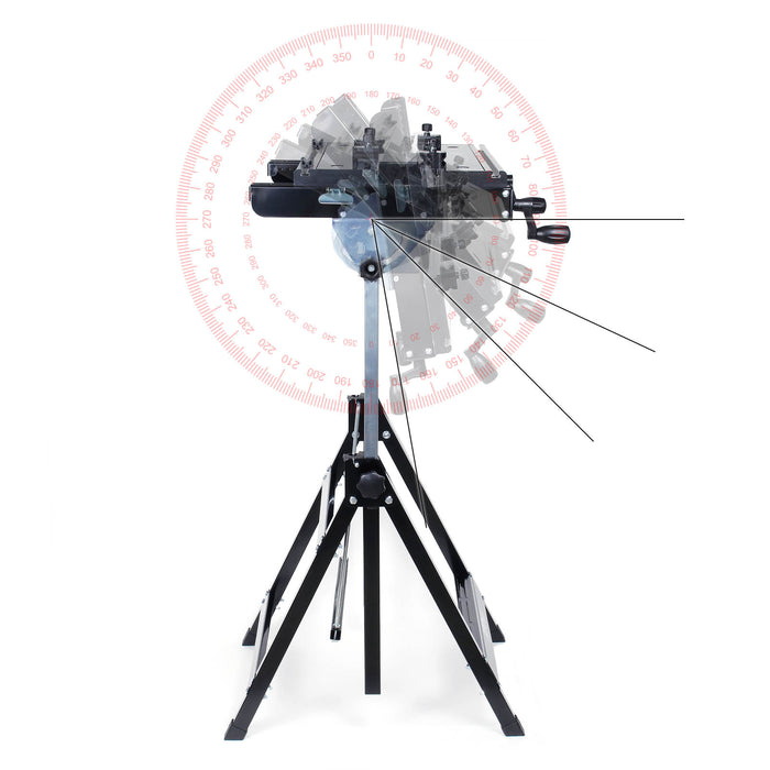 Banco da lavoro portatile e pieghevole max 100 kg altezza e inclinazione regolabili 77-107cm