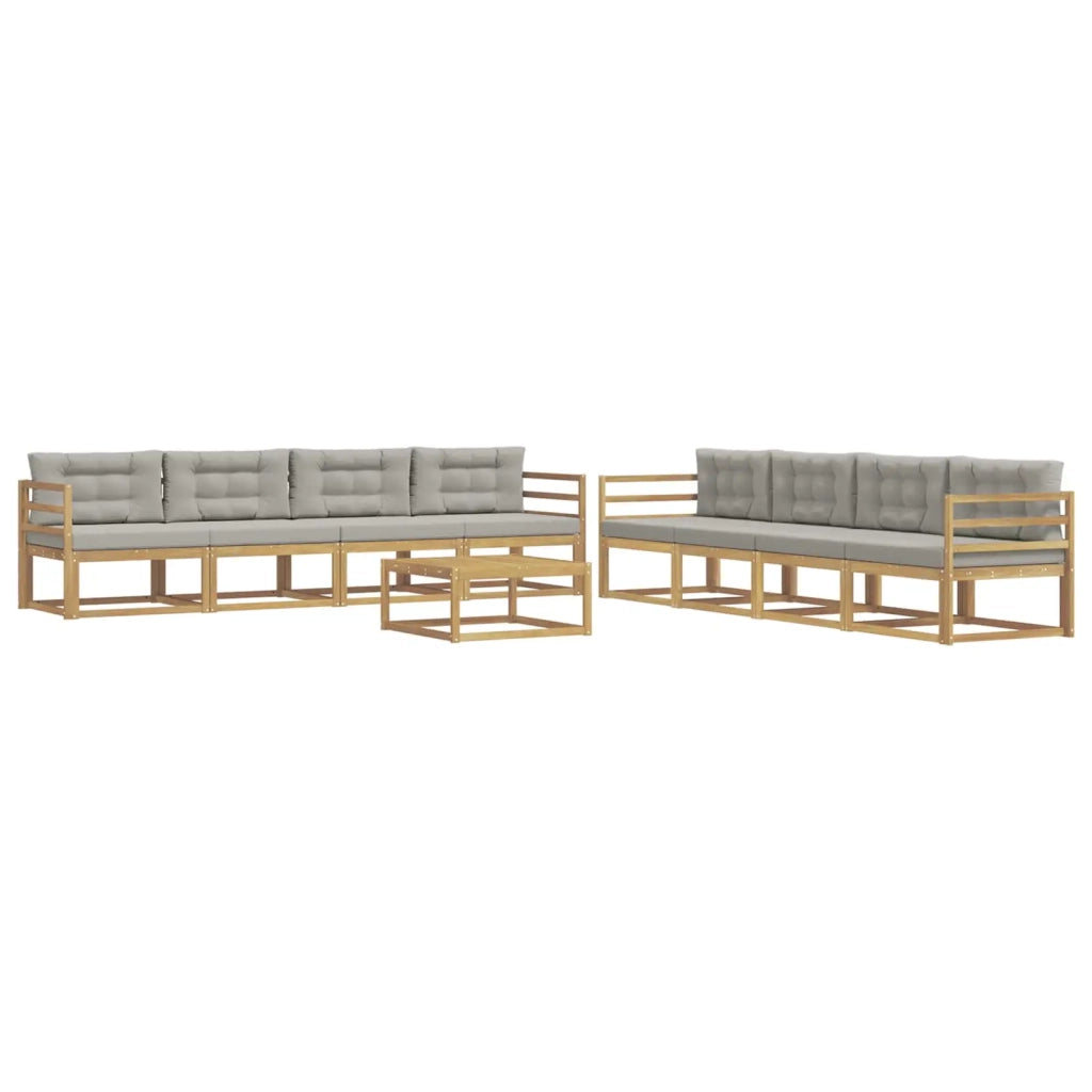 Set di divani da esterno 9 pcs Bianco e Grigio Chiaro 3386220