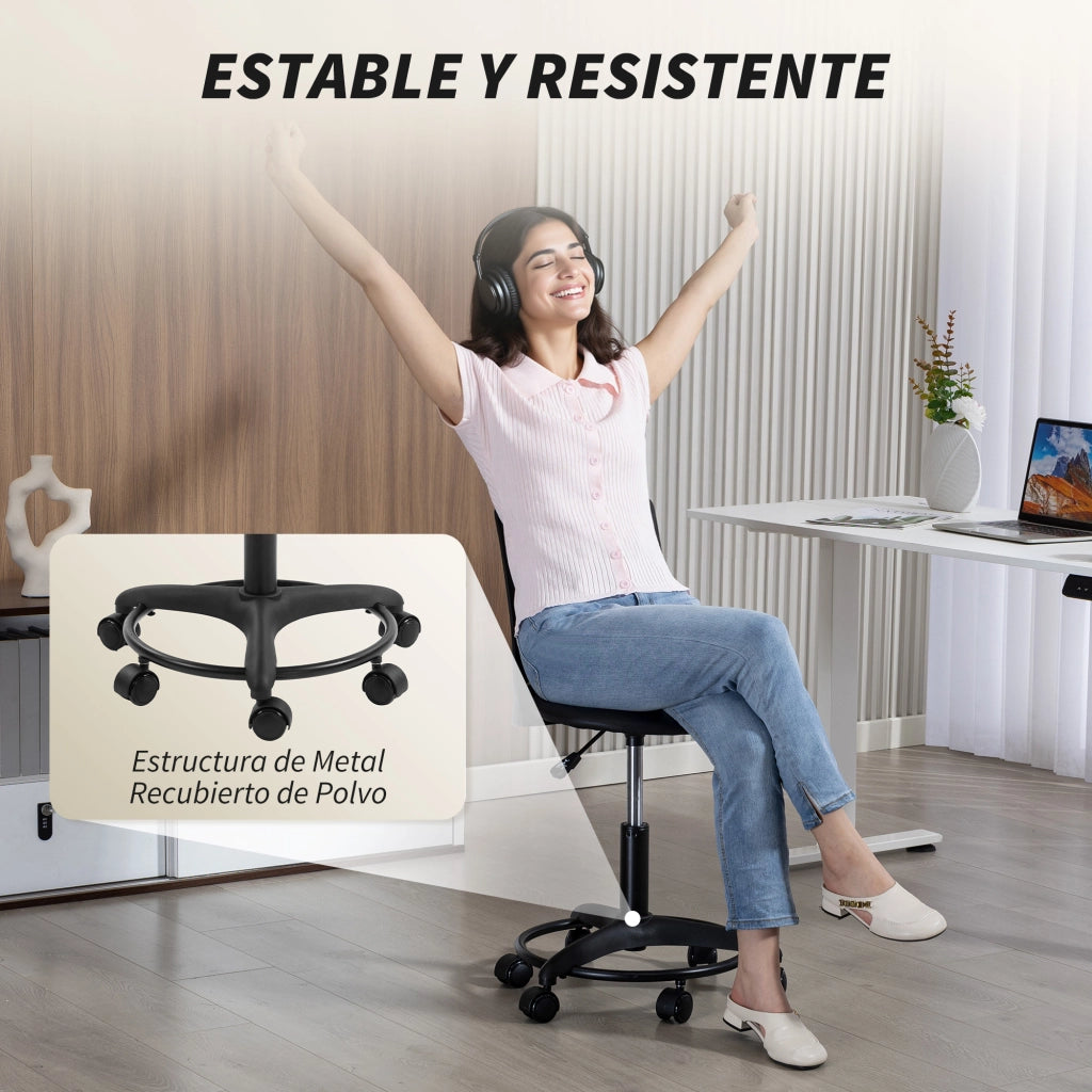 Sedia da Ufficio Girevole ¨C zephmum ¨C Nero, Schienale Traforato, Altezza Regolabile
