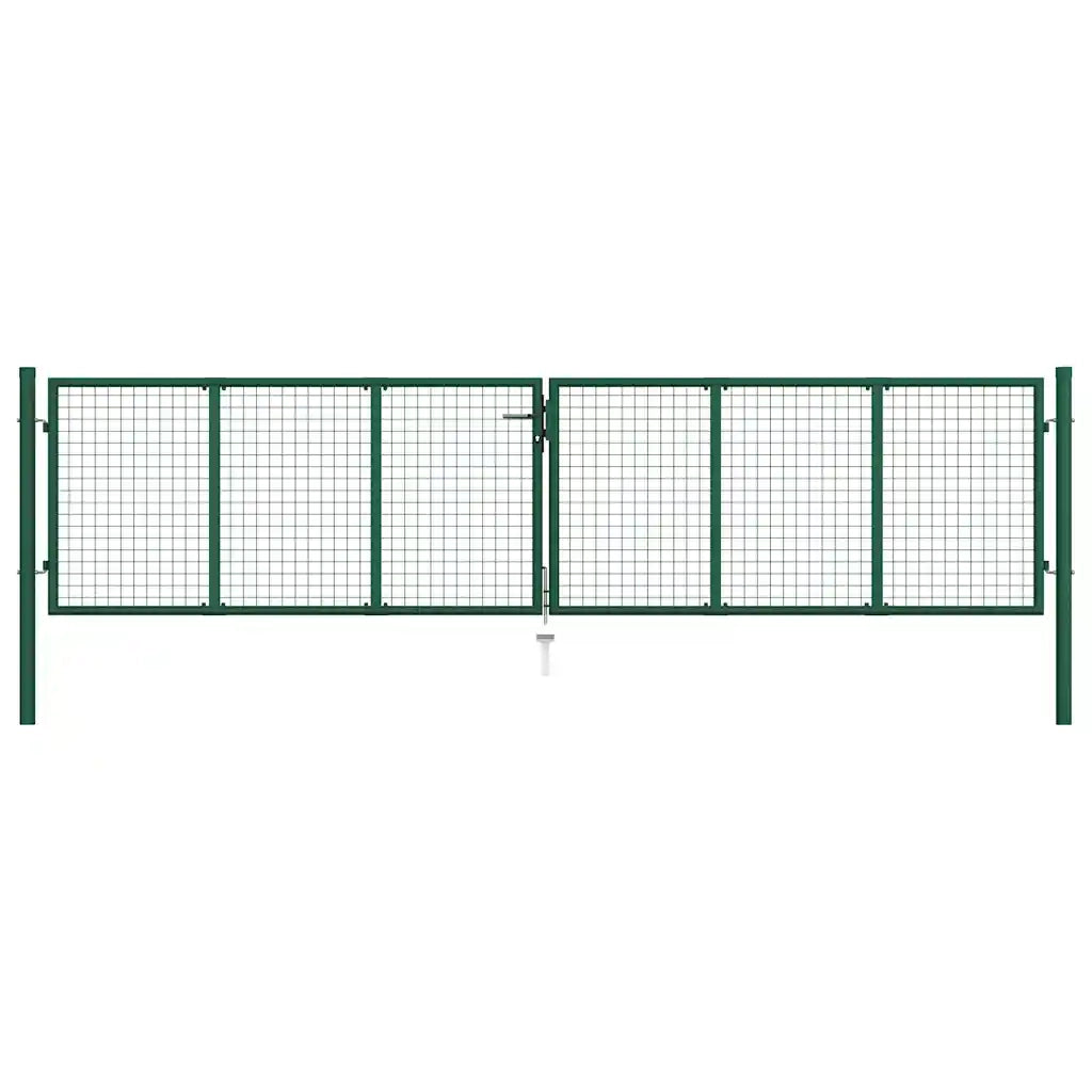 Cancello da Giardino a Rete in Acciaio 400x100 cm Verde cod mxl 53743