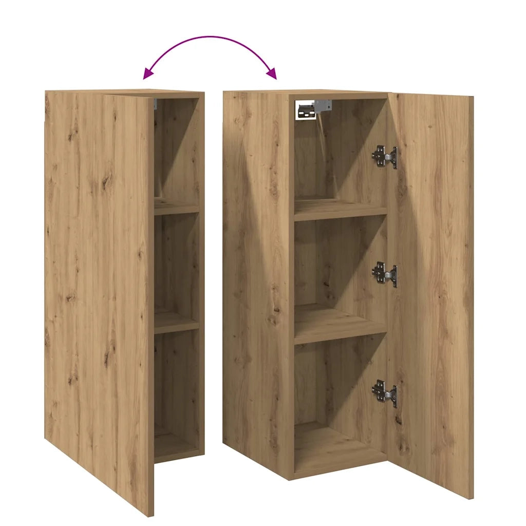 Mobili TV 2 pz Artigianale 30,5x30x90 cm Legno Multistrato 856397