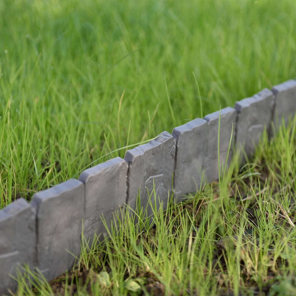 Bordure per Aiuola in set di 20 blocchi - Lunghezza tot 5 m - Grigio, Effetto Pietra casa.pro