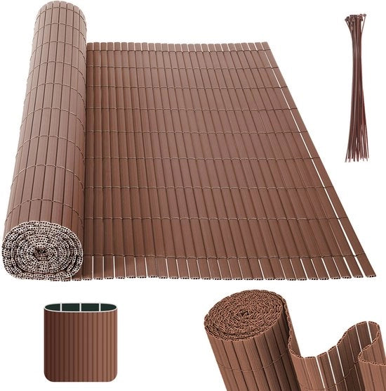 Parasole in PVC per privacy - separatore per giardino e balcone - marrone 1,2x3m