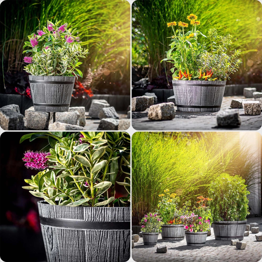 Vaso da fiori KADAX, vaso per fiori, copertura da giardino, rotondo, supporto per fiori in plastica, 30 cm