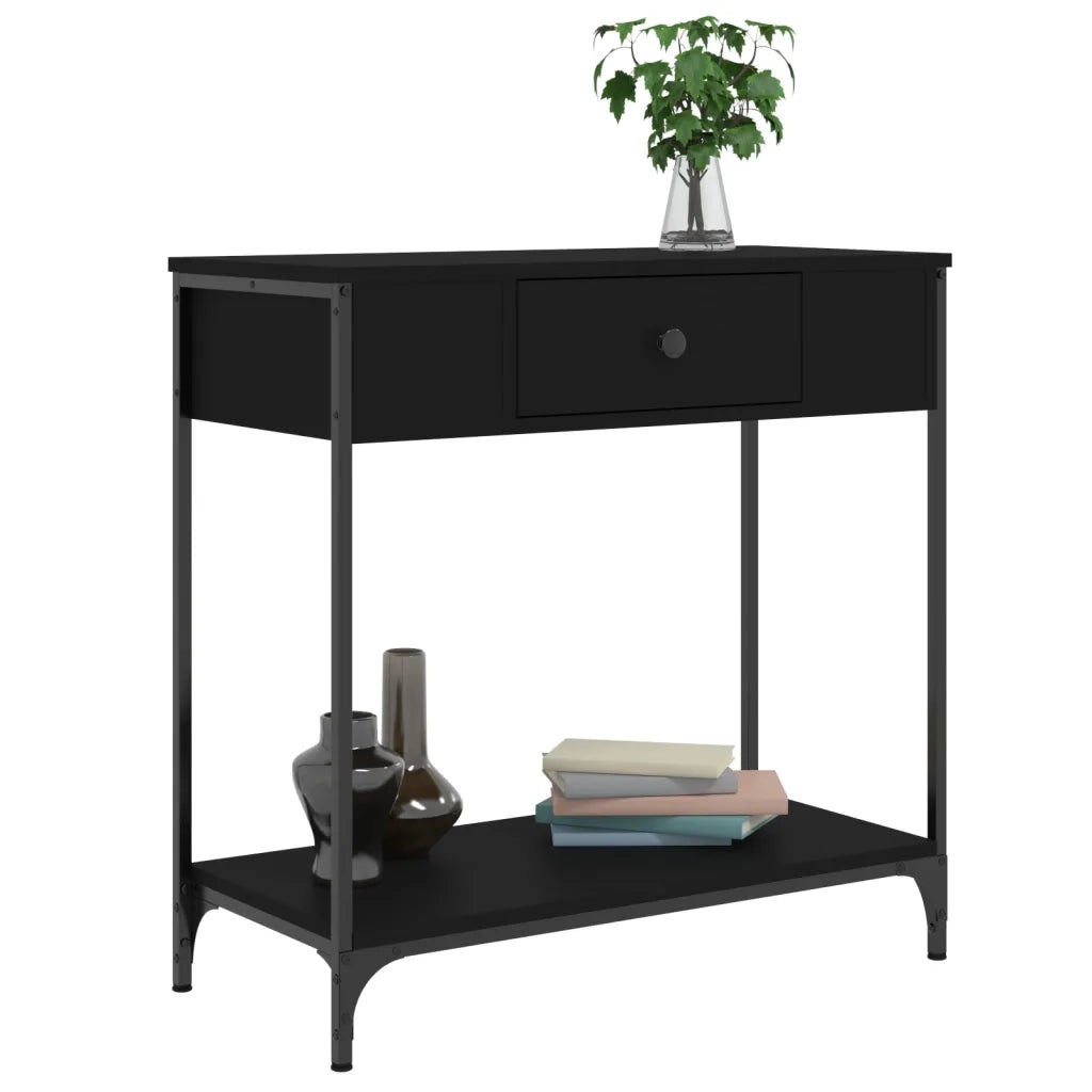 Tavolino Consolle Nero 75x34,5x75 cm in Legno Multistrato