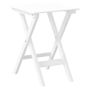 Tavolino da Giardino | Tavolino Laterale Pieghevole Bianco in Legno Massello di Pioppo
