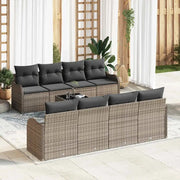 Set Divano da Giardino con cuscino con cuscino 9 pcs Grigio 3354298