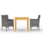 Set da pranzo da giardino per esterni 3 pezzi mobili grigi 02_0013615