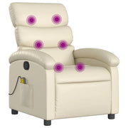 Poltrona da Massaggiante | Sedia Relax Reclinabile Crema Similpelle