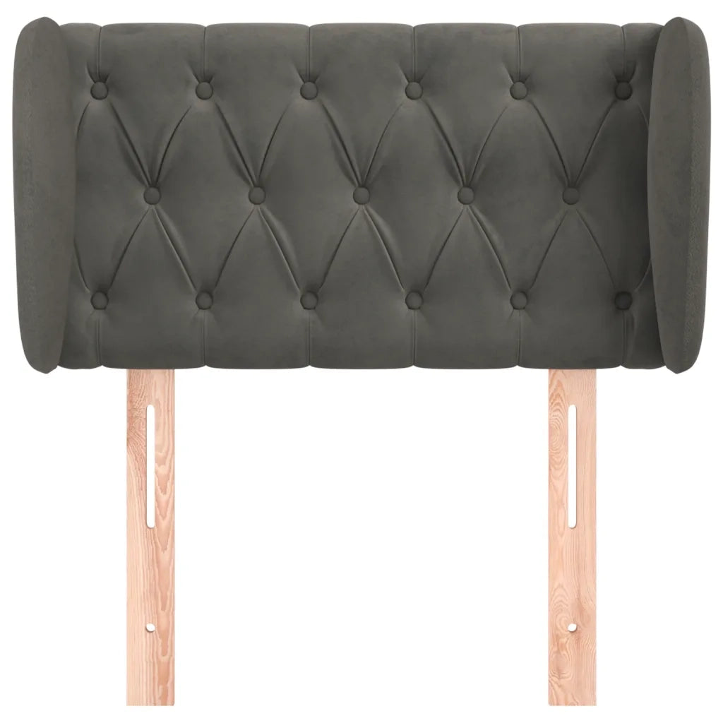 Testiera ad Orecchio Grigio Scuro 83x23x78/88 cm in Velluto