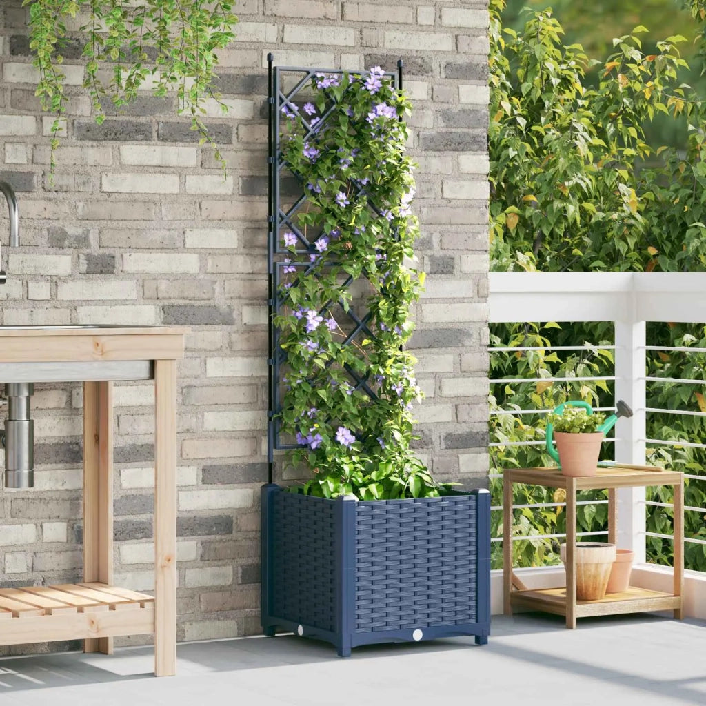 Vaso da giardino-Fioriera Esterno-Contenitore per Piante Grigio 40 x 40 x 143 cm Acciaio