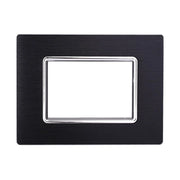 Placca In Alluminio Serie Space 3P Colore Nero Compatibile Con Bticino Living Light