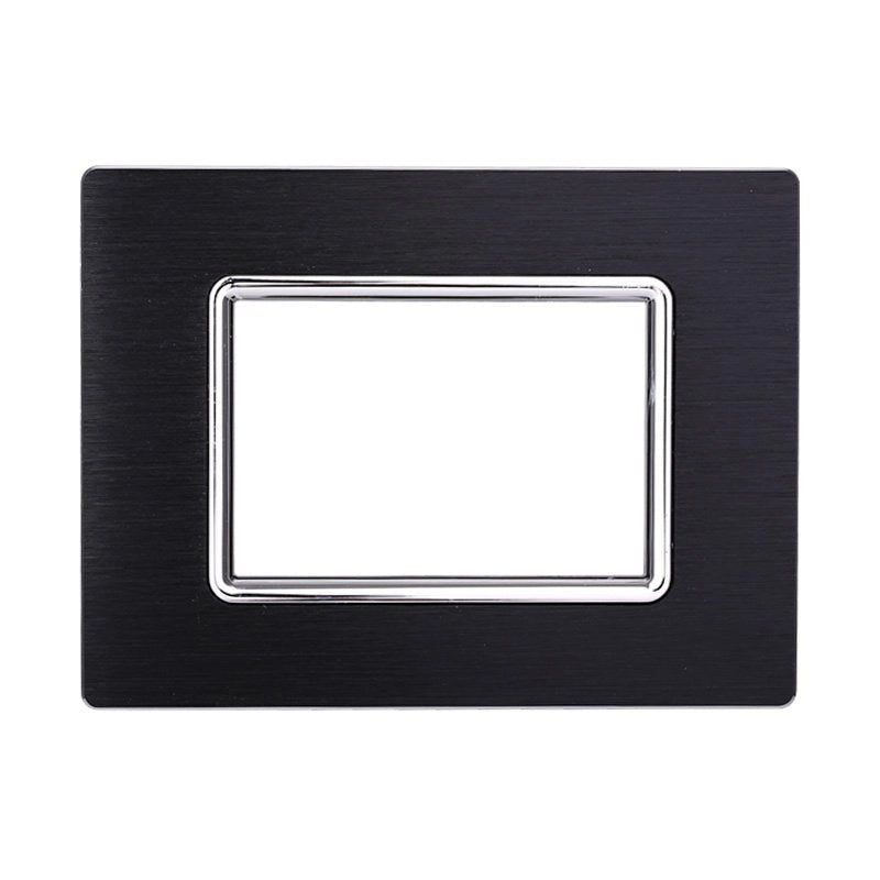 Placca In Alluminio Serie Space 3P Colore Nero Compatibile Con Bticino Living Light