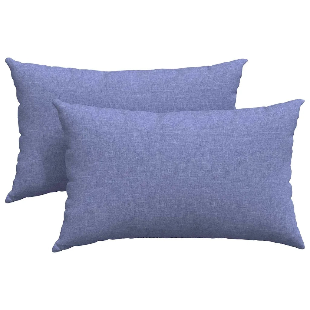 Cuscini da Divano 2 pz | Cuscini per sedie Blu jeans 50 x 30 cm Tessuto