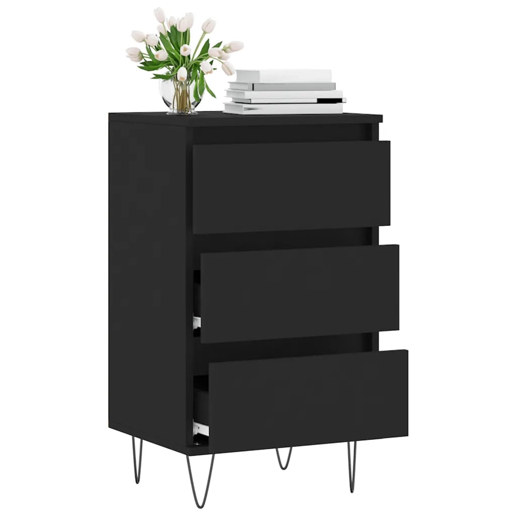 Credenza Nera 40x35x70 cm in Legno Multistrato 831093
