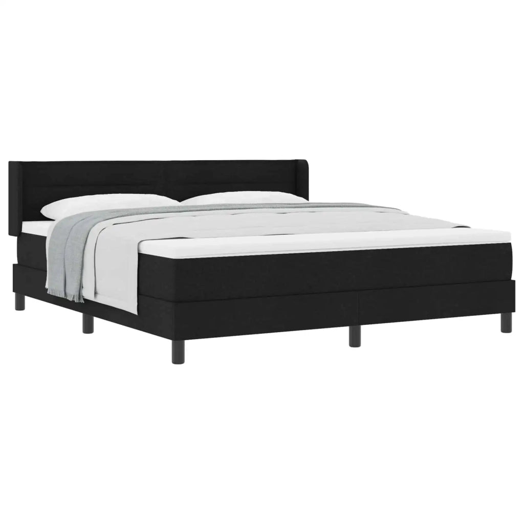 Letto a molle con testiera Nero 200 x 180 cm Tessuto 3341057