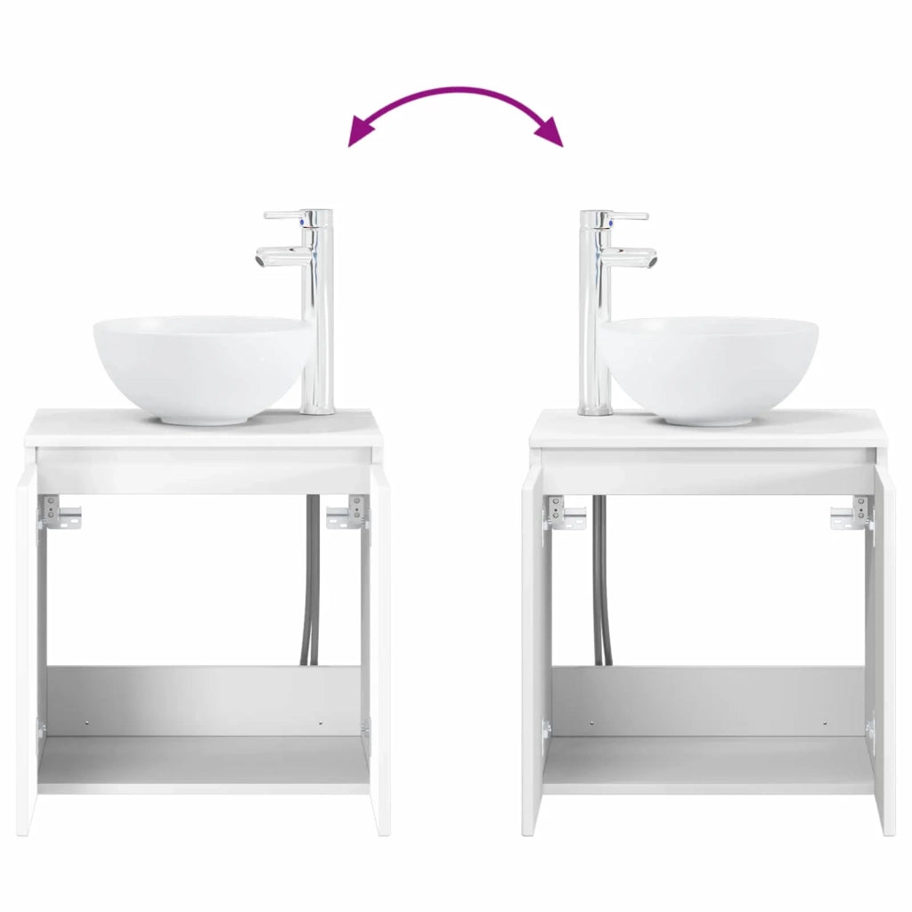 Set di mobili per il bagno 2 pz Bianco Legno ingegnerizzato 3404034