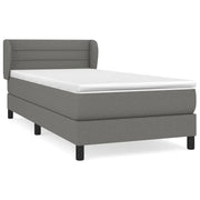 Letto singolo | Letto per adulti | Giroletto a Molle con Materasso Grigio Scuro 90x190 cm Tessuto