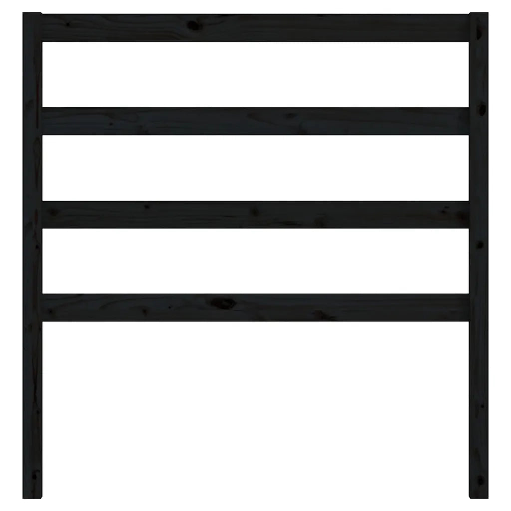 Testiera per Letto Nera 106x4x100 cm in Legno Massello di Pino 817629