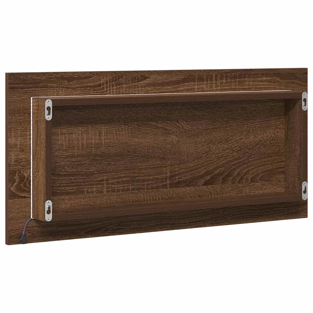 Specchio-Specchio Decorativo Rovere marrone 80 x 37 cm Vetro e Legno Ingegnerizzato