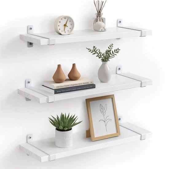 Pannello ligneo rimovibile - spazievendente - set di 3 - bianco - legno massello - 1,5 x 12 x 40 cm