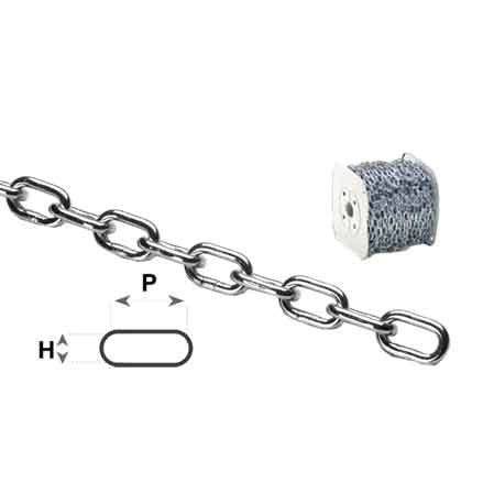 CATENA GENOVESE SU BOBINA n°32 (12 mm) - PxH 475x205 - bobina 10 mt - CATENIFICIO RIGAMONTI