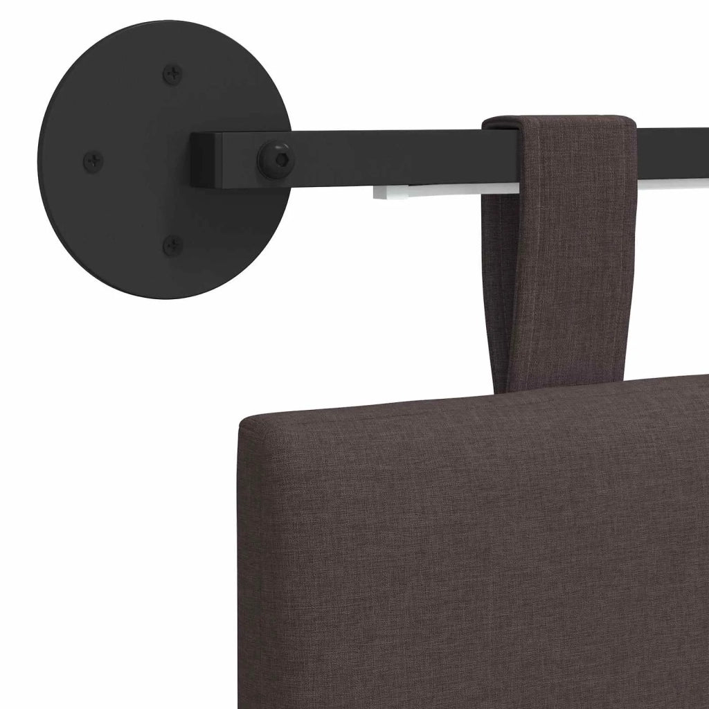 Testiera | Testata sospesa Con luce LED Marrone Scuro Tessuto