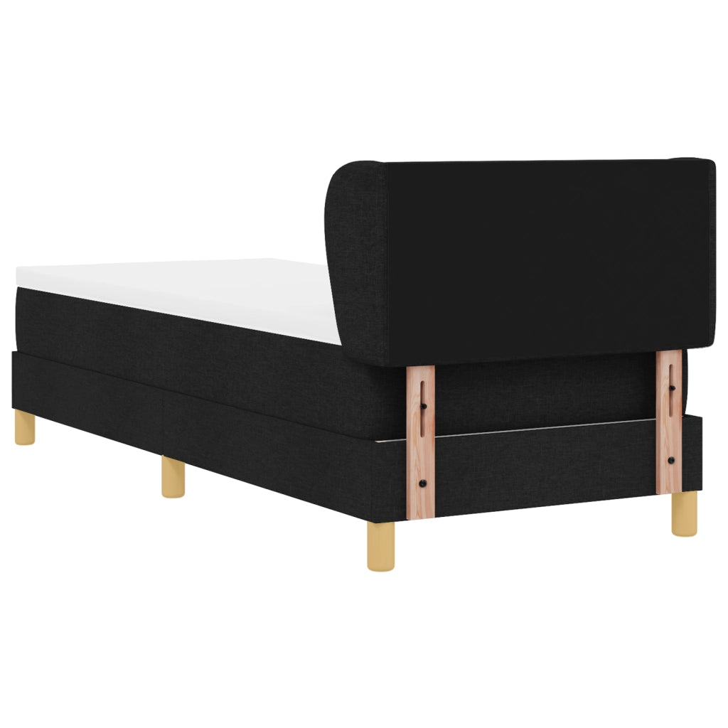 Letto con Materasso Box Spring Nero 80x200 cm Tessuto